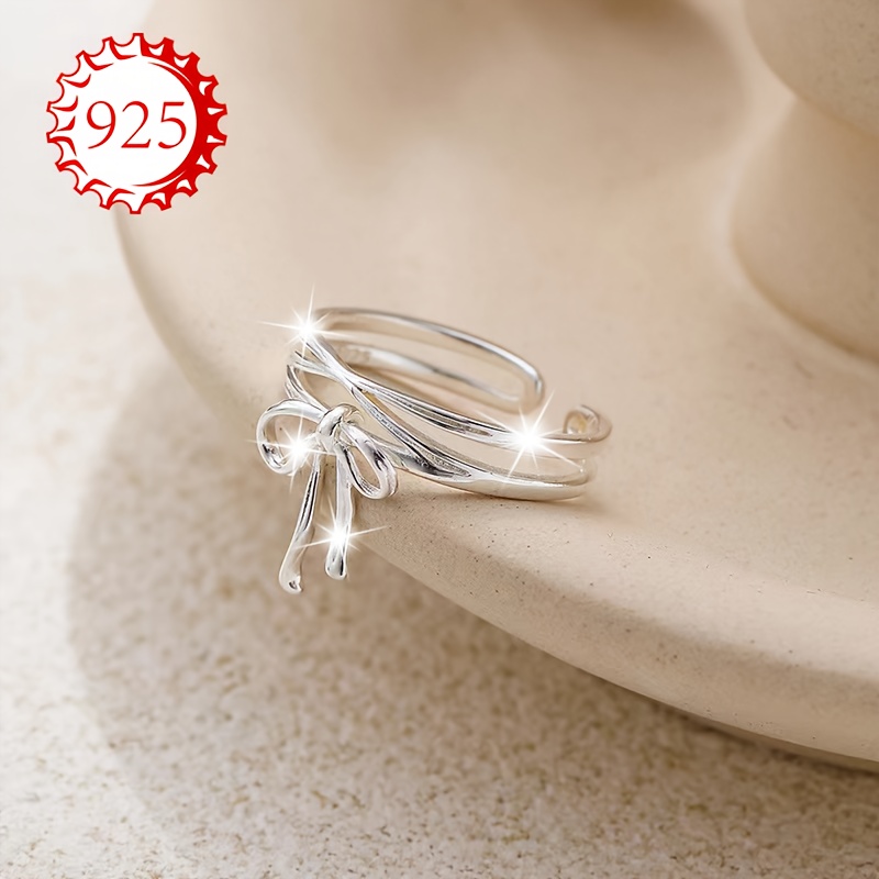 925 Silver Hypoallergenic Rings Geometric Bow Cross Index Finger Tail Rings